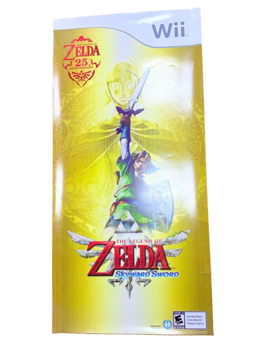 Zelda Skyward Sword Wii Promo Banner 28x58 Plastic Store Display Poster